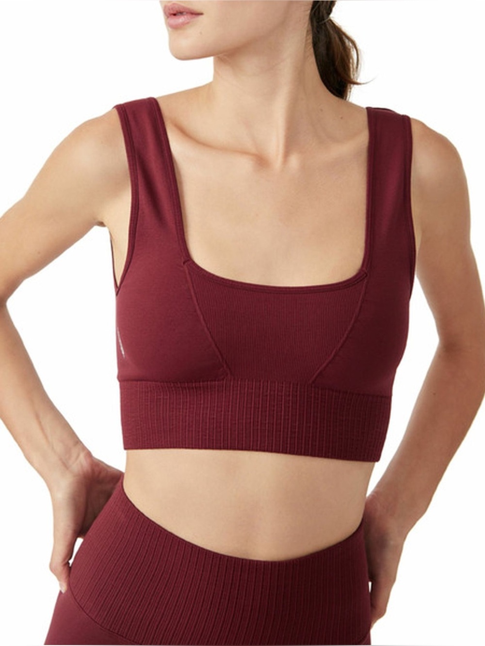 Free People Movement Good Karma Sports Bra in Black Cherry